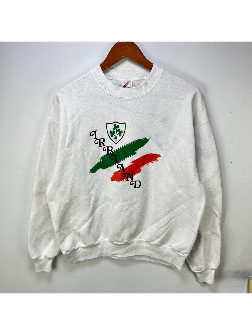 Vintage 90s Ireland Irish Flag Crewneck Sweatshirt L